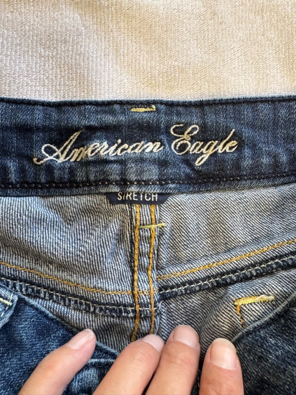American Eagle Outfitters Blue Denim Shortie Shorts - Picture 2 of 4